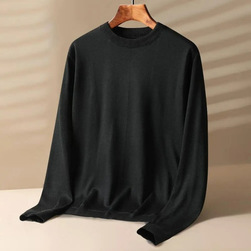 Suéter de cuello redondo de punto suave para mujer, Top de manga larga con antiencogimiento, diario, Otoño e Invierno