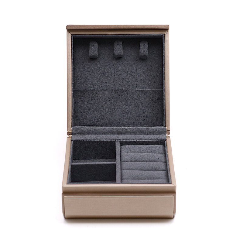 High-end Jewelry Organizer Box for Travel Ring Earring Necklace Pendant Storage Display Case PU Portable Jewelry Box Joyero
