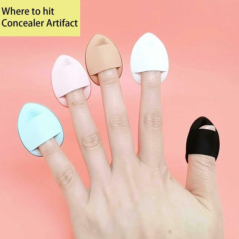 Mini Tamanho Finger Puff Maquiagem Esponja, Almofada Cosmética, Face Concealer Foundation, Puff Detail, Triângulo Maquiagem Ferramenta, 1Pc