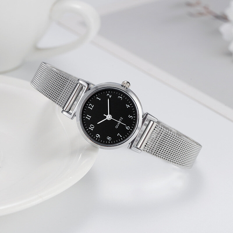 Relojes de pulsera de plata para Mujer, Reloj de pulsera pequeño, relojes de moda para Mujer
