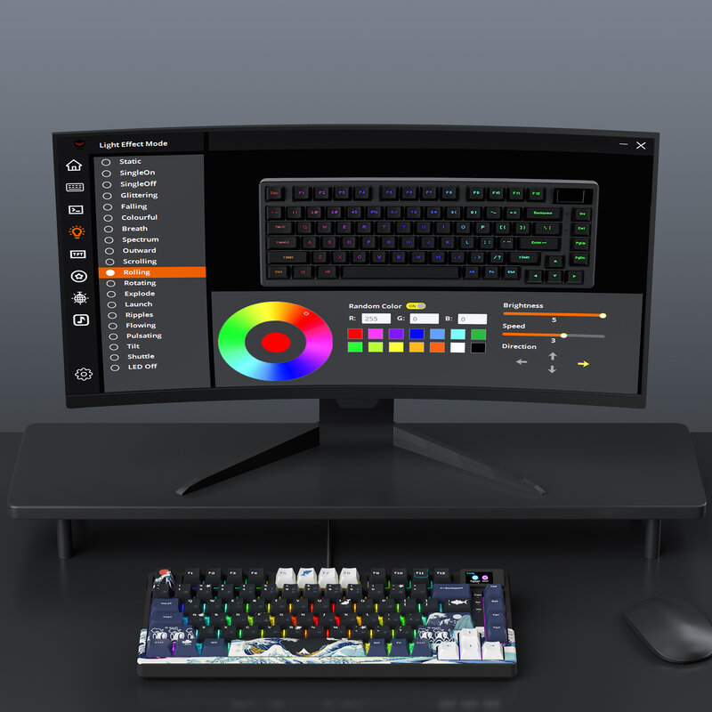Przewodowy mechaniczna klawiatura do gier z wyświetlaczem OLED pełny klawisz-wymienialna Pudding podświetlana klawiatura RGB do komputer stancjonarny laptopa