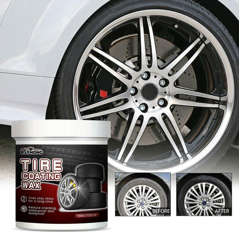 100g Tire Cleaning Agent Car Tire Maintenance Coating Dust Rim Retreading Cleaning Car Tools Cream Cleaner Wax Remover Whee L6M1