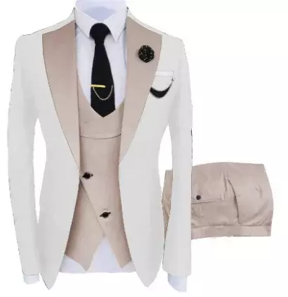 Traje Formal de negocios ajustado para Hombre, conjunto de trajes de fiesta, chaleco, pantalones, chaqueta de 3 piezas, Verde