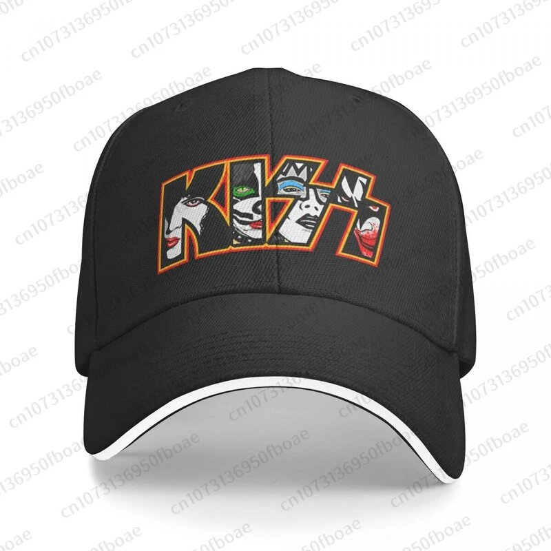 Gorra de béisbol con logotipo de KISS para hombre y mujer, gorro de sándwich de Hip Hop, ajustable, para deportes al aire libre