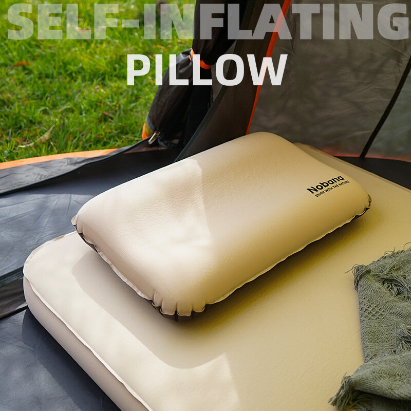 Outdoor 3D esponja automática travesseiro inflável, travesseiro cervical portátil, almoço, viagem