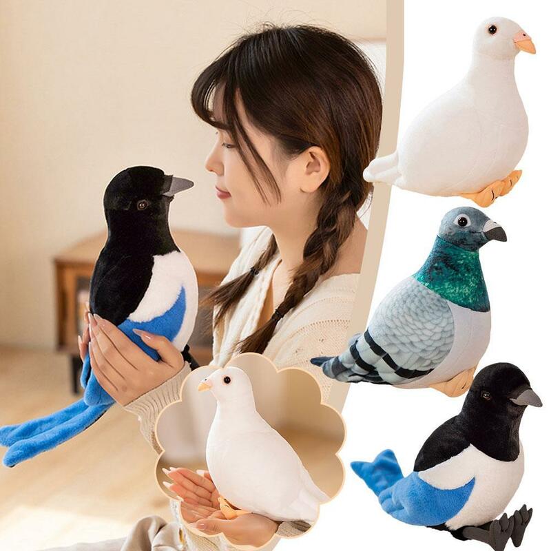 현실적인 비둘기 박제 동물 비둘기 봉제 인형, 어린이 박제 동물 장난감, 소년 소녀 부드러운 내구성 선물
