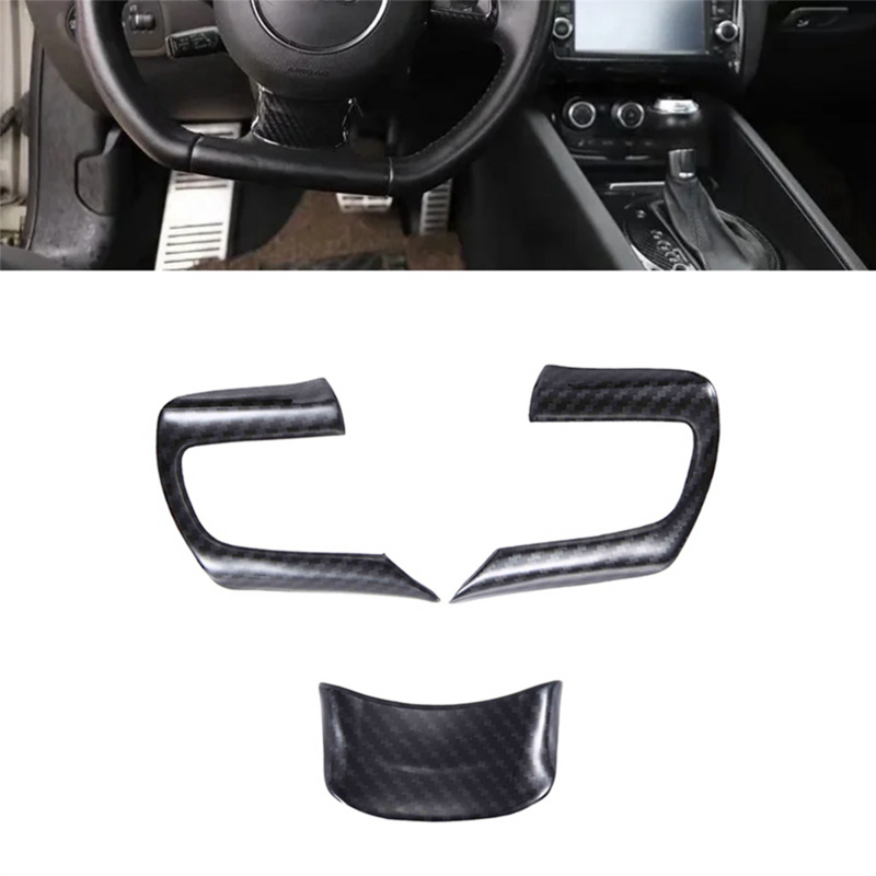 For Audi TT 2008-2014 Car Steering Wheel Cover Trim Carbon Fiber ABS Car Styling