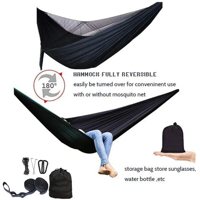 Camping Hammock and Rain Fly Travel Hammock Bug Net Hammock Tent for Outdoor Hiking Backpacking Travel Camping Accessories