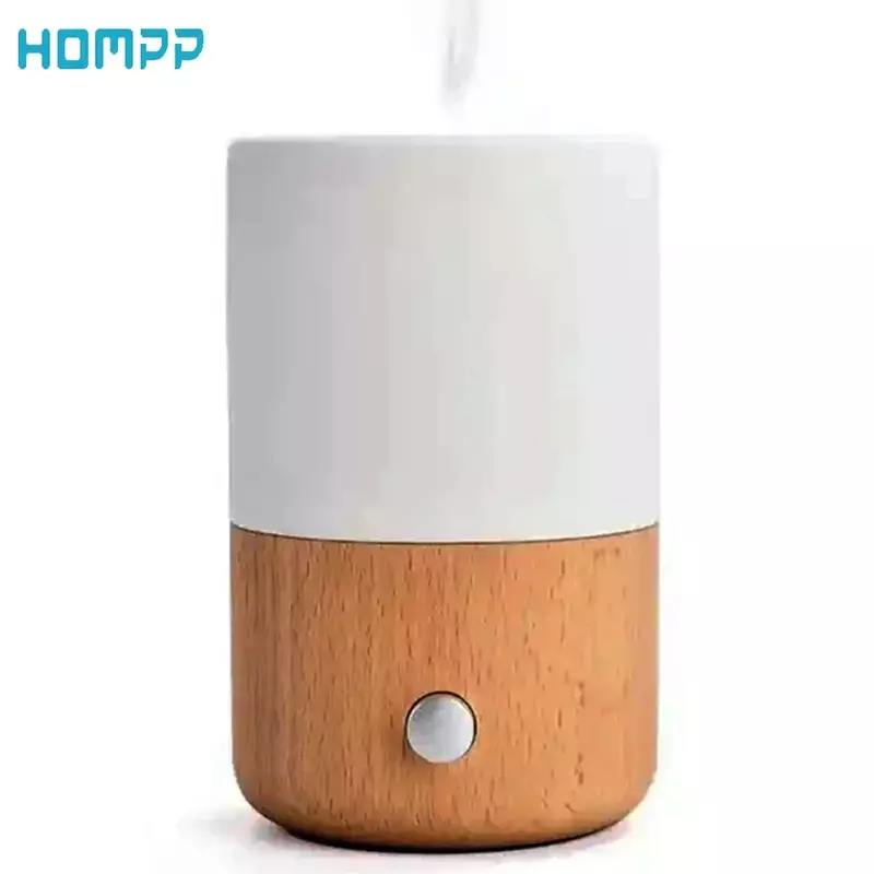 Bezwodny nebulizujący dyfuzor olejków eterycznych 30ml aromatyczny drewno dębowe ręcznie robiony ceramiczny zapach oświetlenie otoczenia medytacji LED