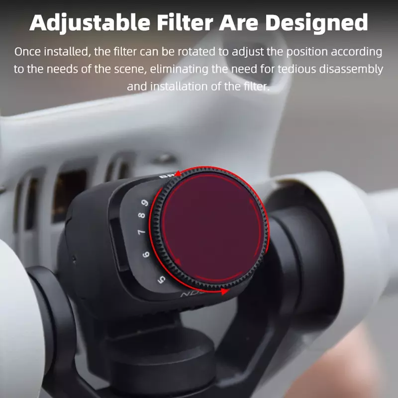 BRDRC filter lensa VND untuk DJI Mini 3/3 Pro Drone VND4-32/64-512 dapat diatur kaca optik variabel ND Filter Aksesori Kamera