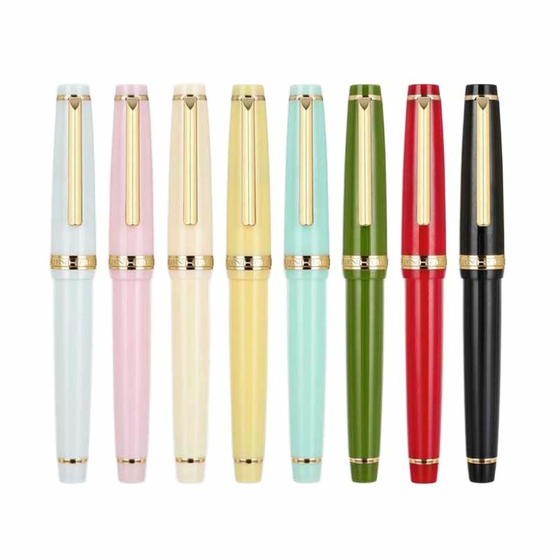 Jinhao 82 penna stilografica penna a inchiostro acrilico Spin Golden EF F Nib Elegante Business Office School Supplies penna da scrittura