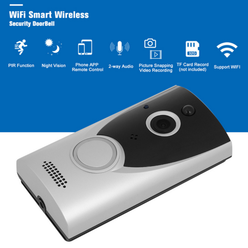 ドアベル,ワイヤレスビデオドアホン,720p,フルHD,インテリジェントセキュリティ,アパート用,wifi