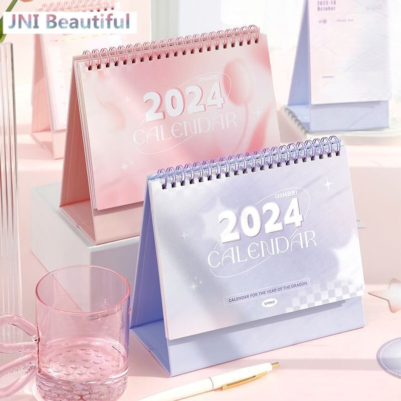 Календарь на 2024 год, креативный минималистичный календарь, студенческое и офисное украшение для стола, портативный ежемесячный календарь для записи событий