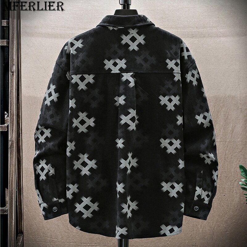 Camisa de carga xadrez manga longa masculina, jaqueta plus size, 8XL, moda casual, tamanho grande 8XL, outono, primavera