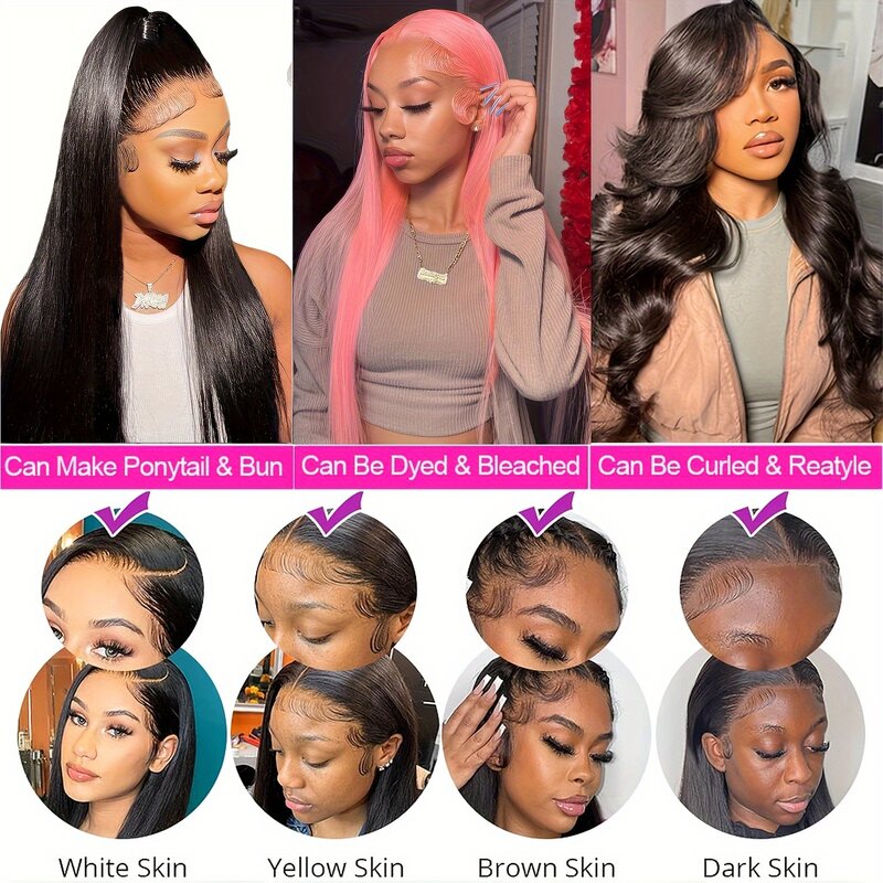 Straight Lace Front Wigs Human Hair 13x4 HD Transparent Lace Front Wigs Glueless Wigs Human Hair Pre Plucked