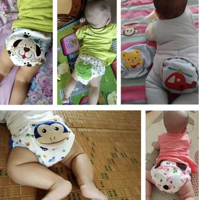 Reutilizável respirável calças de treinamento, fraldas do bebê, roupa interior infantil, pode rastreado terno, 6 a 16kg, 5 pcs por lote