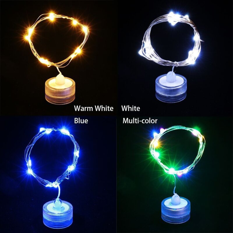 10/20 LED Fairy Light Beautiful Party Copper Wire Fairy String Decal Waterproof Submersible Light