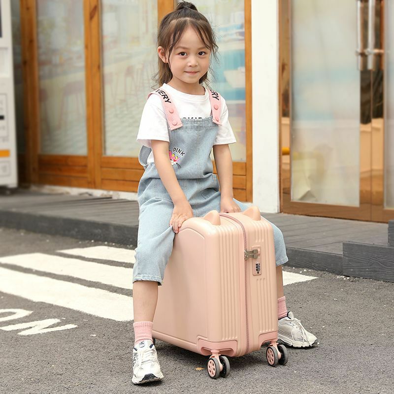 Детский чемодан для путешествий чемоданы на колесах для мальчиков и девочек могут ездить на милых детских дорожных чемоданов размером 20 дюймов