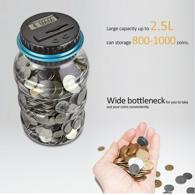 Portable Size LCD Display Electronic Digital Counting Coin Bank Money Saving Box Jar Counter Bank Box Best Gift Dropshipping