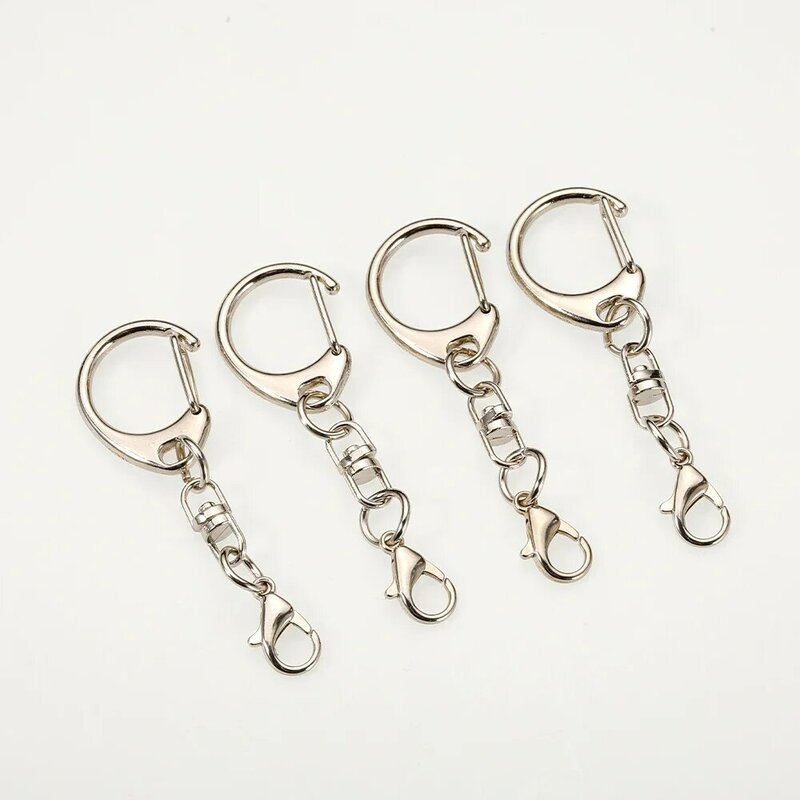 10/20pcs Lobster Clasp Key Ring 57mm Keychain C shape Clasps Connector Hook For DIY Jewelry Making Finding Key Chain Accessories