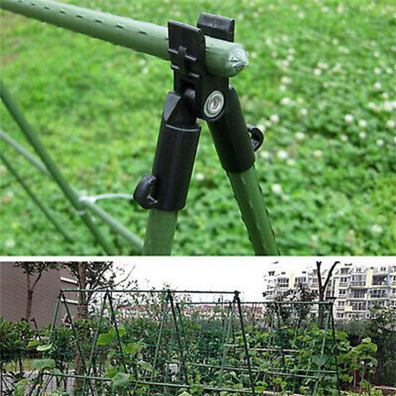 Braket reparasi sambungan konektor tenda tanaman teralis taman kokoh, warna hitam, mendukung tanaman memanjat, klip tanaman 12x
