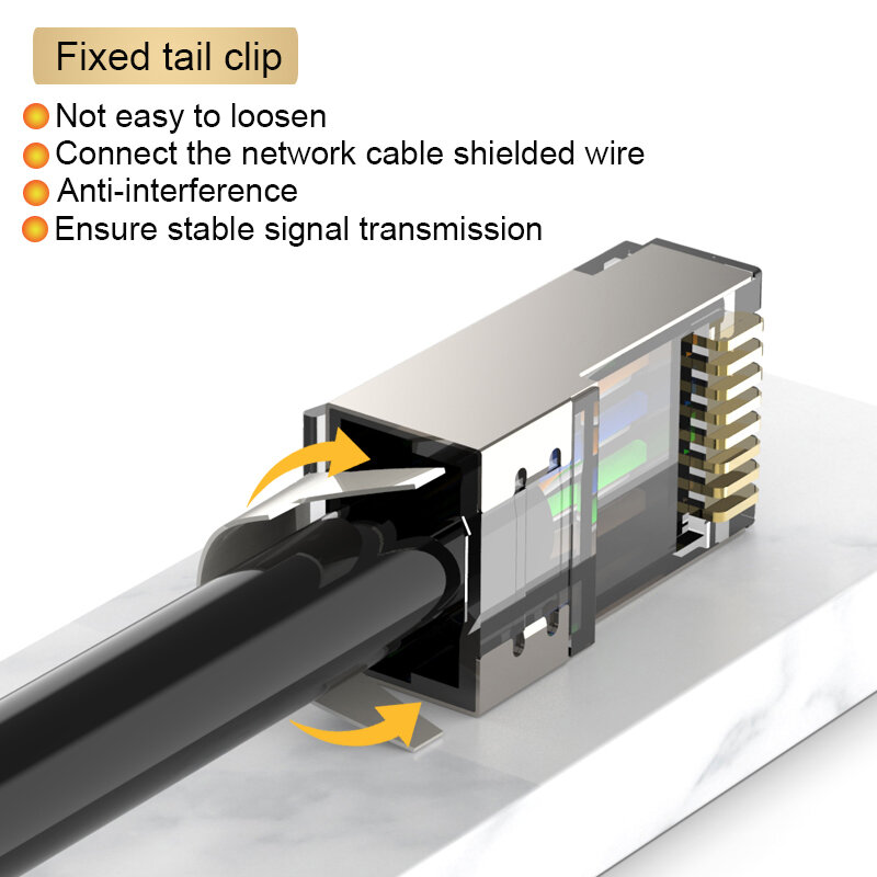 Xintylink-Connecteur de câble ethernet CAT7 CATSsnaprj45 50U RJ 45, fiche réseau SFTP Harmony, jack semi blindé, trou de 1.5mm