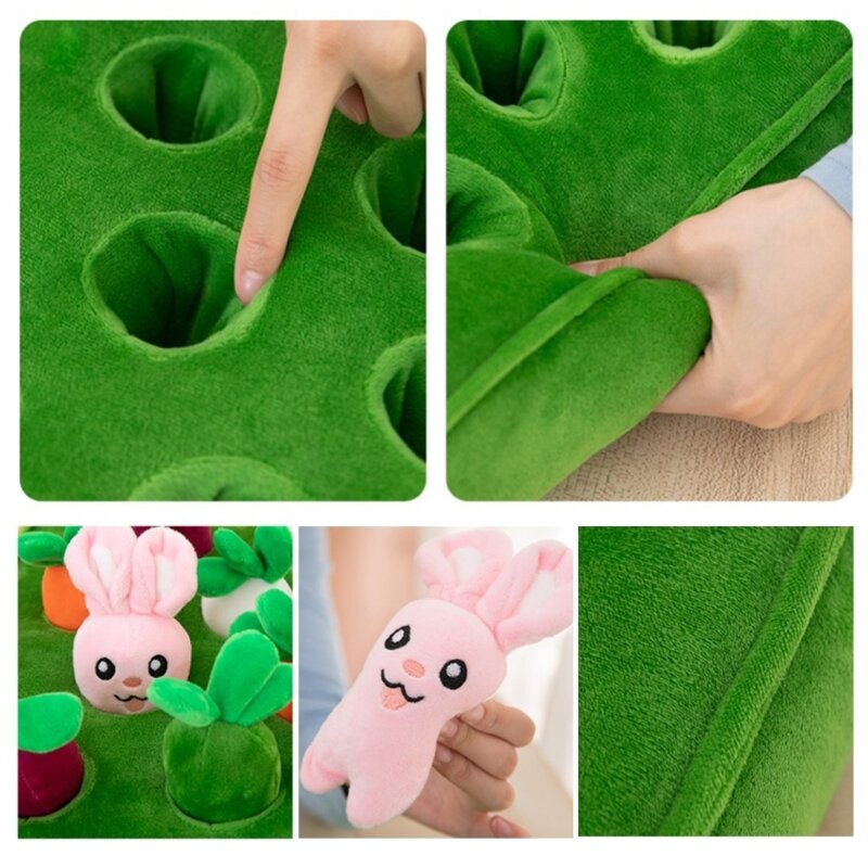 Juguete Montessori de rábano extraíble para niños pequeños de 1 año, juego de clasificación de zanahorias, juguete de felpa, almohada de felpa, muñeca Linda