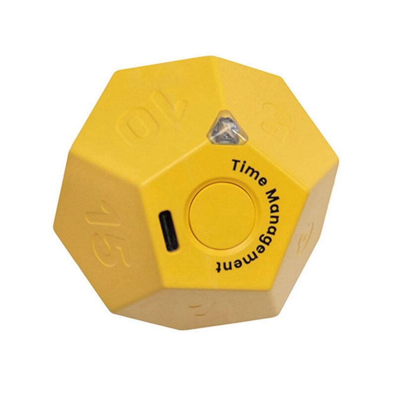 Mini Timer Rotate Dodecagon Rechargeable Timer Sound Vibrate Light Alarm Flip Timer Countdown For Timemanager