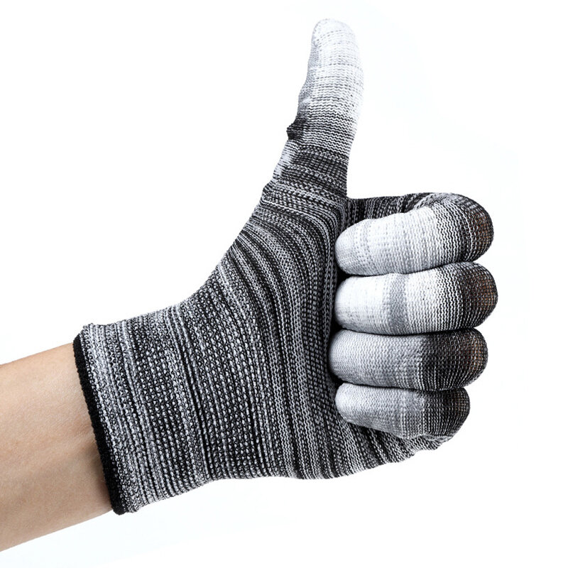 Перчатки из ПУ кожи на пальцы и ладони с принтом, 1 пара, розовые нейлоновые Нескользящие рабочие перчатки для защиты домашнего труда для механического строительства