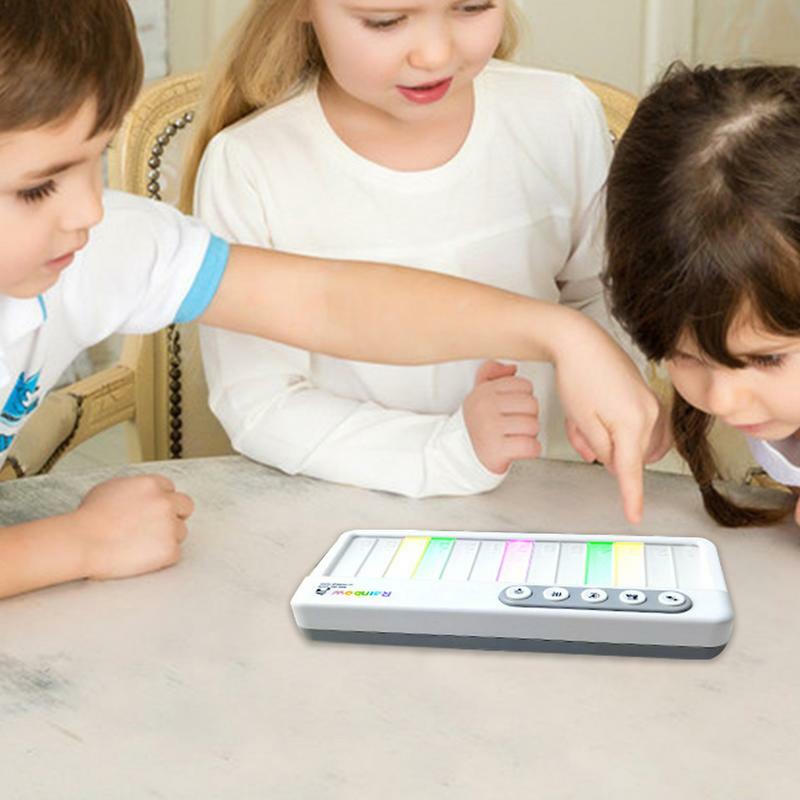 Mainan Piano anak lampu pelangi Keyboard balita dengan suara dapat diatur multifungsi mainan Keyboard portabel pendidikan dini