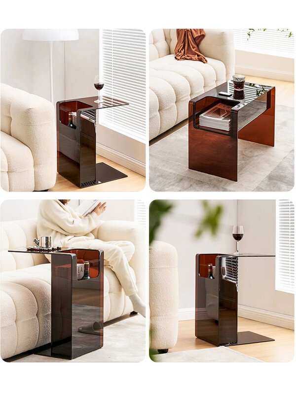 Furniture Acrylic Coffee Table Transparent Living Room TV Cabinet Sofa Side Table Storage Cabinet Leisure Balcony Tea Tables