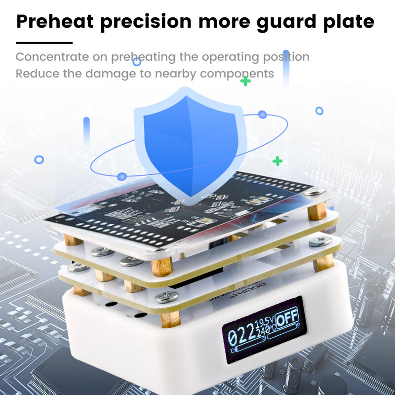 MHP30 미니 핫 플레이트 PCB SMD 보드 납땜 플레이트, 일정한 온도 조절 가능 가열 도구, 예열 스테이션 수리 도구