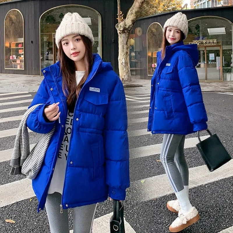 2023 New Winter Jacket Women Parkas Warm Thicken Hooded Clothes Padded Loose Black Down Cotton Puffer Coat Overcoats Outerwear