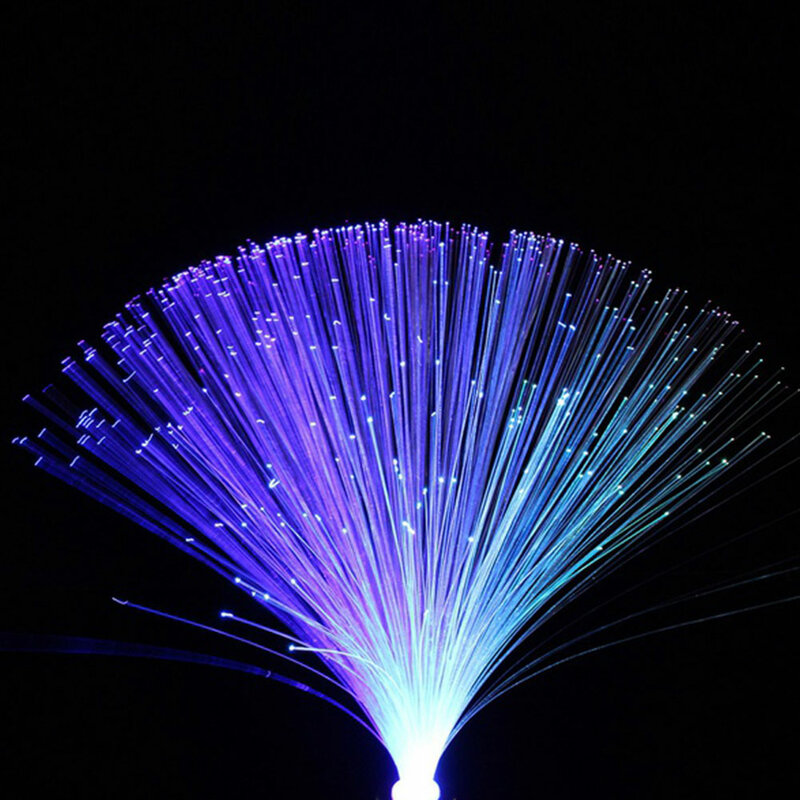 Multicolorido led lâmpada de fibra óptica luz do feriado casamento peça central fibra óptica iluminação led três 5mm led decoração lâmpada