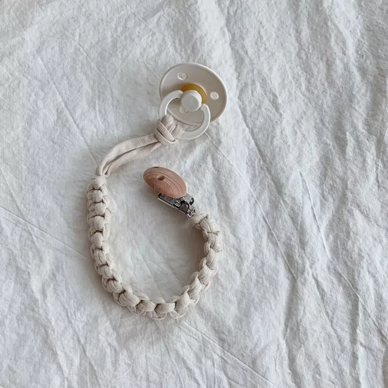 Clips de chupete para bebé, cadena de ganchillo hecha a mano para recién nacido, anticaída, Clip de soporte para chupete de pezón