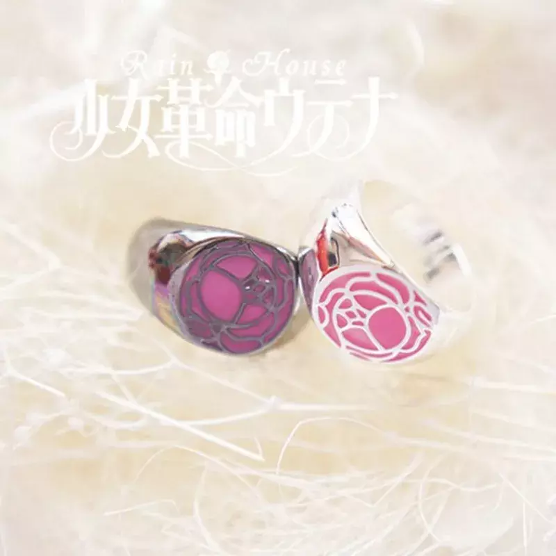 Ragazza rivoluzionario Utena Utena Tenjo GEM Cosplay Anime Ring Rose Signet Alloy Women Ring Jewelry accessori Cosplay Badge