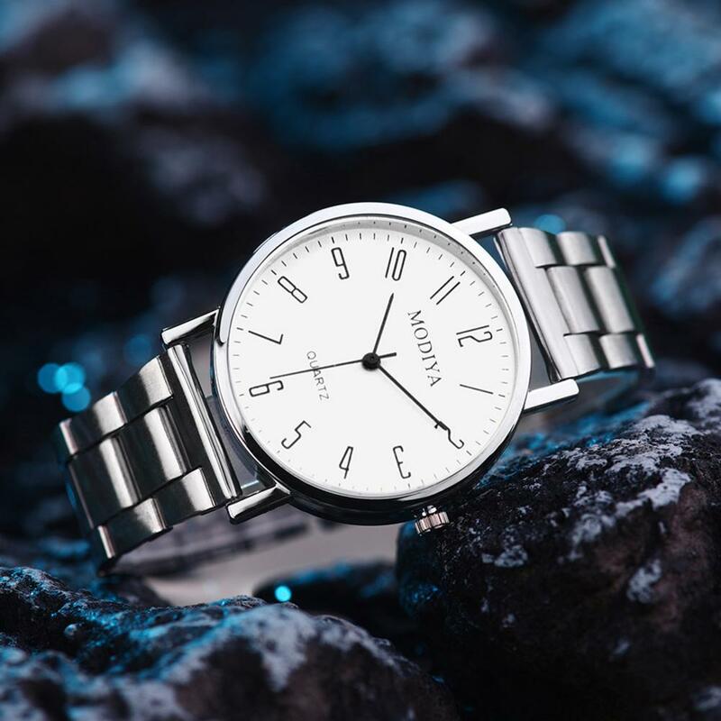 Relógio de quartzo elegante masculino com alça ajustável, relógio de alta precisão para negócios, presente formal, elegante