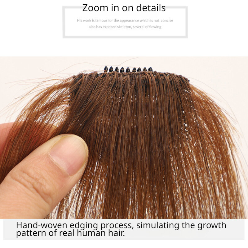 Fashion Hand-woven Breeze Bangs Mini Lightweight Oblique Wig Piece with Its Own Curved Airy Feel Suitable for Women Daily Use