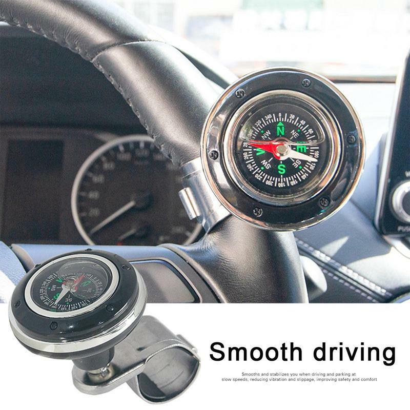 Botão giratório de volante com bússola, Universal, Rotação de 360 graus, Power Handle Ball, Booster para carro, veículo, Auto