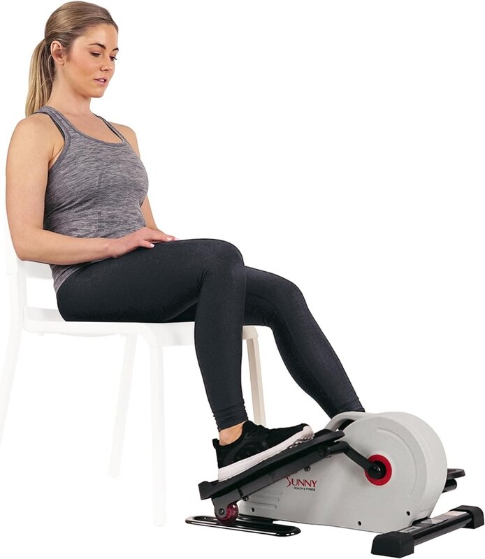 Pédalier elliptique magnétique sous le bureau, exercice portable des pieds et des jambes, entièrement assemblé, blanc, rose
