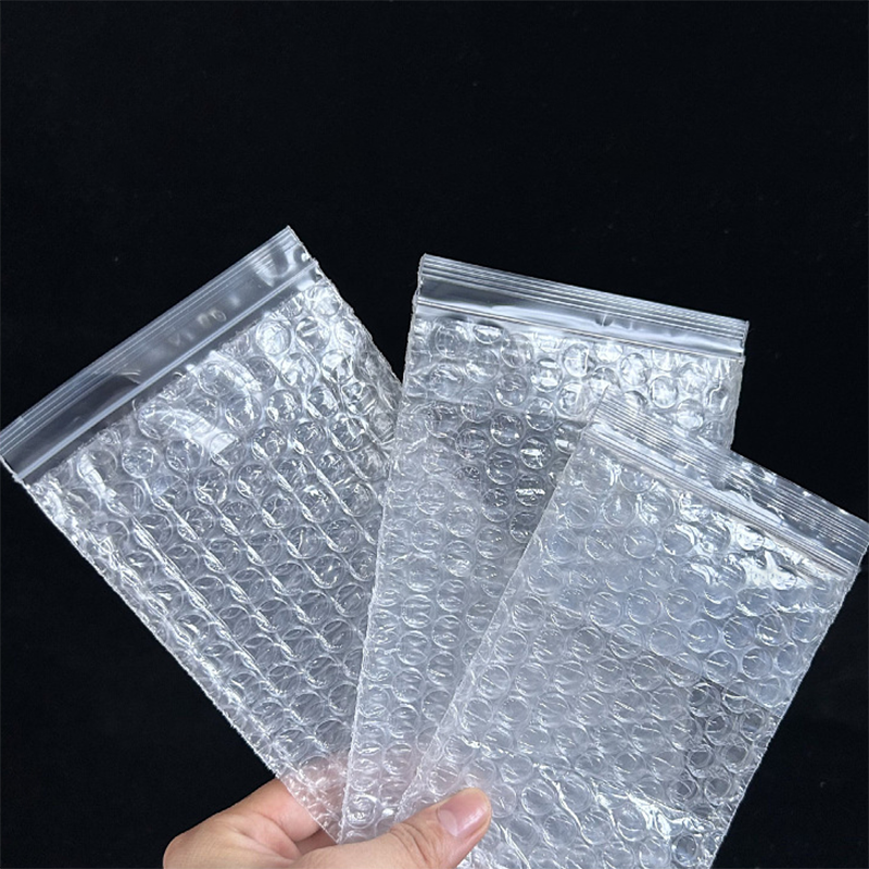 100Pcs Transparent Double Sided Thicken Bubble Bag Bone Zip Lock Packaging Sealing Express Delivery Transportation Plastic Bags