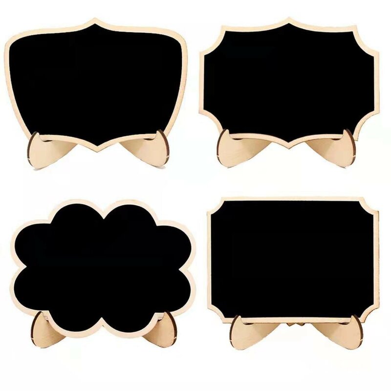 10pcs Mini Lace shape Chalkboards with Support Message Board Signs Table Place Card Signs for Home Birthday Wedding Party