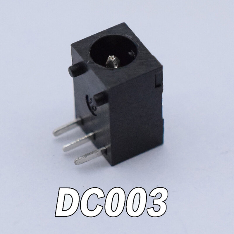 Toma de corriente continua DC003A con cabezal, enchufe de tres Pines, dc003, fuente de alimentación horizontal sin cabeza, toma de corriente continua de carga
