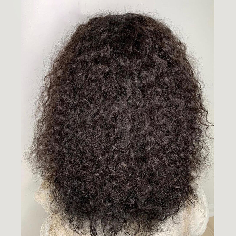 Natural Kinky Curly Lace Front Wig para mulheres, preto, longo, sem cola, macio, cabelo do bebê, pré-arrancadas, resistente ao calor, diariamente, 26 ", 180 Densidade