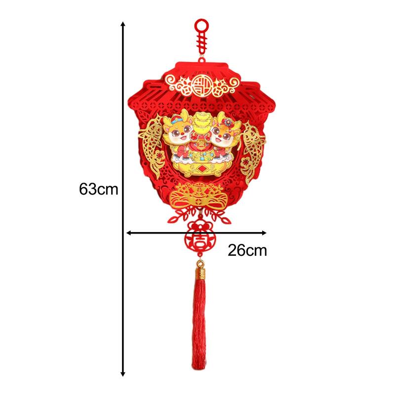 Panneau de Porte Dragon avec Personnages Traditionnels Fu Décoratifs, pour Nouvel An Chinois, Fenêtre et Mur, Bénédiction, 2024