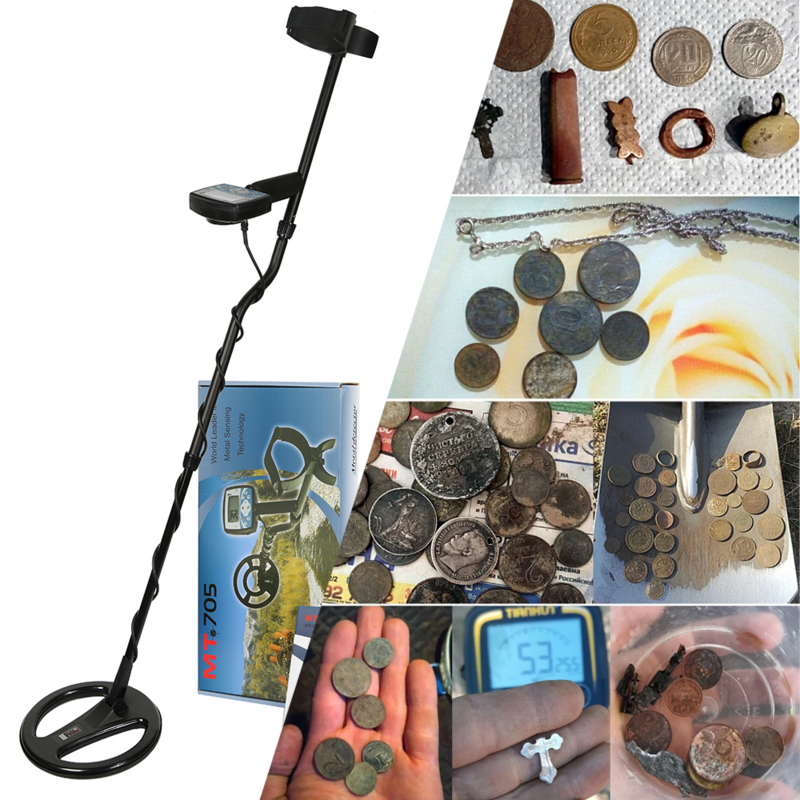 금속 탐지기 핀 포인터, 방수 검색 코일, 금 탐지기, 보물 사냥꾼 추적기, 금속 탐지기, MT705, 270mm, 18.75kHz