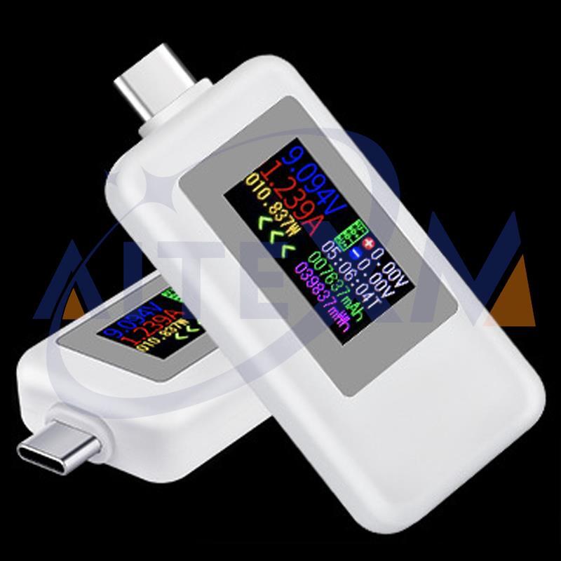 Probador USB tipo C de corriente 10 en 1, medidor de voltaje de 4-30V, amperímetro de sincronización, Monitor Digital, indicador de potencia de corte, cargador de banco