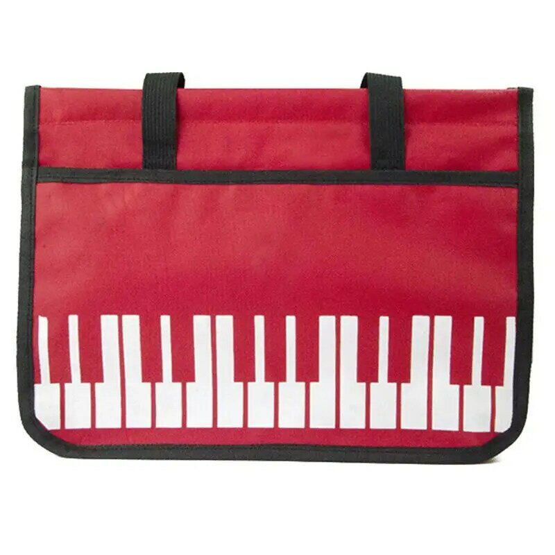 子供の大容量ピアノキーボードパターンハンドバッグ、音楽収納バッグ、ジッパーメモ文房具バッグ、クリエイティブギフト