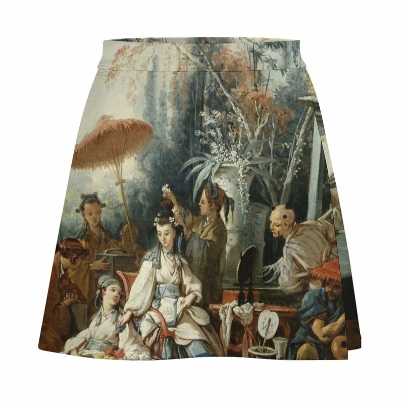 Minifalda de Le Jardin Chinois de Fran?ois Boucher, ropa japonesa kawaii, falda de estilo coreano, moda japonesa