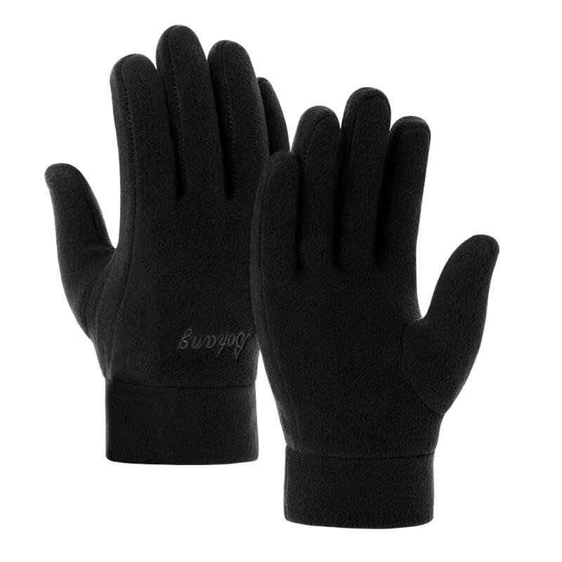 Men Women Winter Polar Fleece Gloves Solid Driving Cycling Mittens Velvet Thick Warm Sports Gloves Hand Cover Thicken Glove